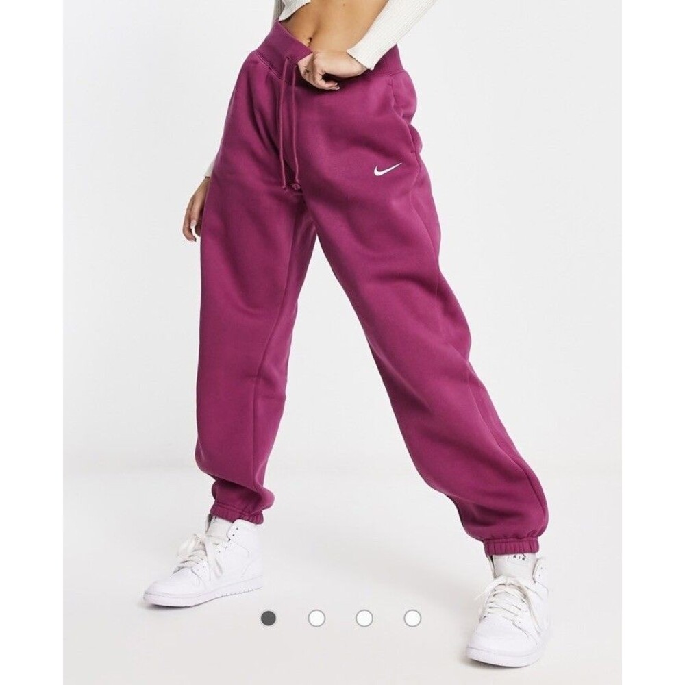 Nike Phoenix Fleece Oversized Baggy Sweatpants Joggers Size L Maroon Purple